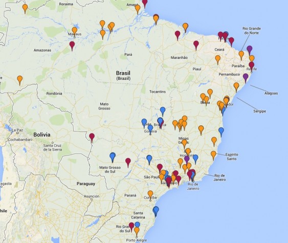 Caindo no Brasil - mapa colaborativo