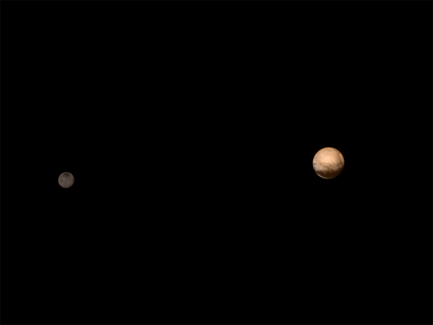 Sonda New Horizon capta imagens de Plutão e de sua lua Charon