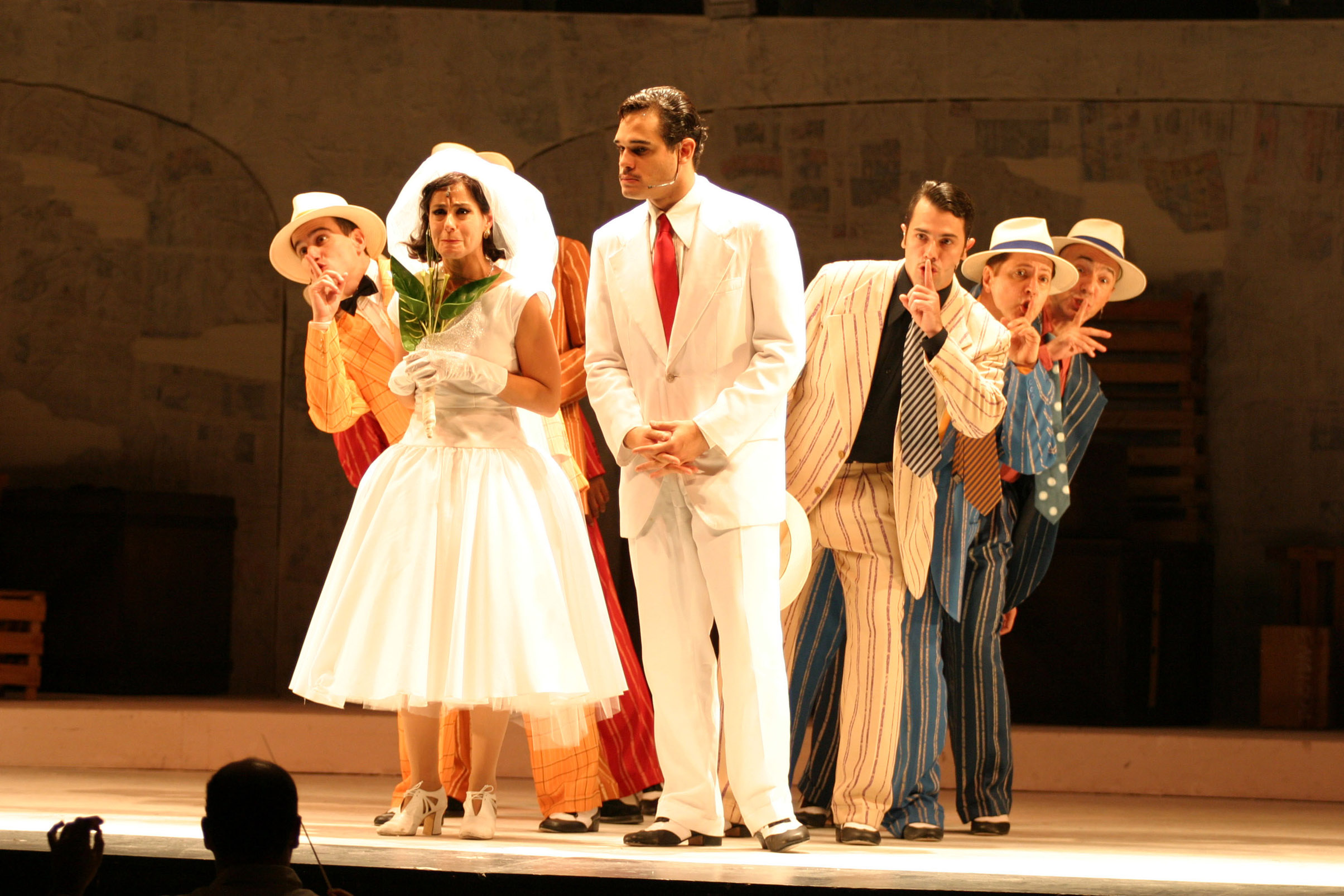 Ensaio geral da peça "A Ópera do Malandro", no Teatro Carlos Gomes