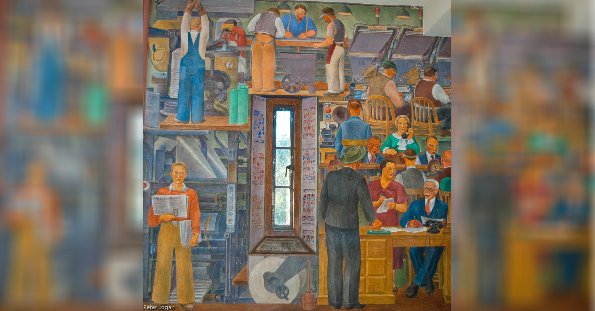 Mural “Printers” (1940) feito por vários artistas